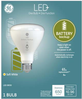 GE LED+ Bulb - Battery Back-Up